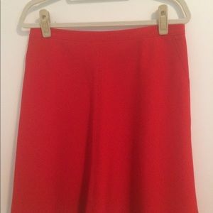 Red knee length skirt